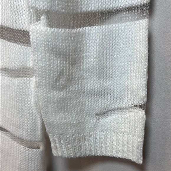 Chic White see through Long Sleeve Crew Neck Sweater Dress NWOT 58" long - Picture 3 of 9